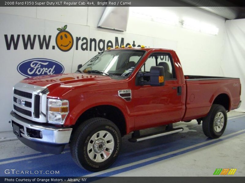 Bright Red / Camel 2008 Ford F350 Super Duty XLT Regular Cab 4x4