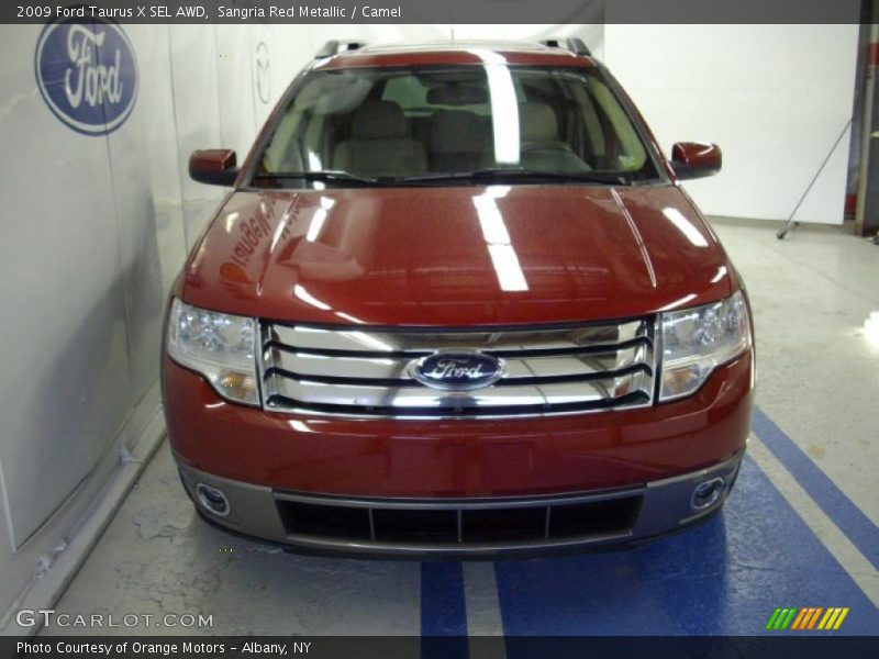 Sangria Red Metallic / Camel 2009 Ford Taurus X SEL AWD