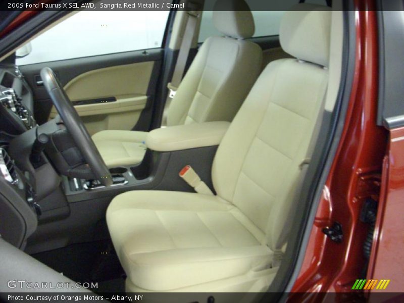 Sangria Red Metallic / Camel 2009 Ford Taurus X SEL AWD