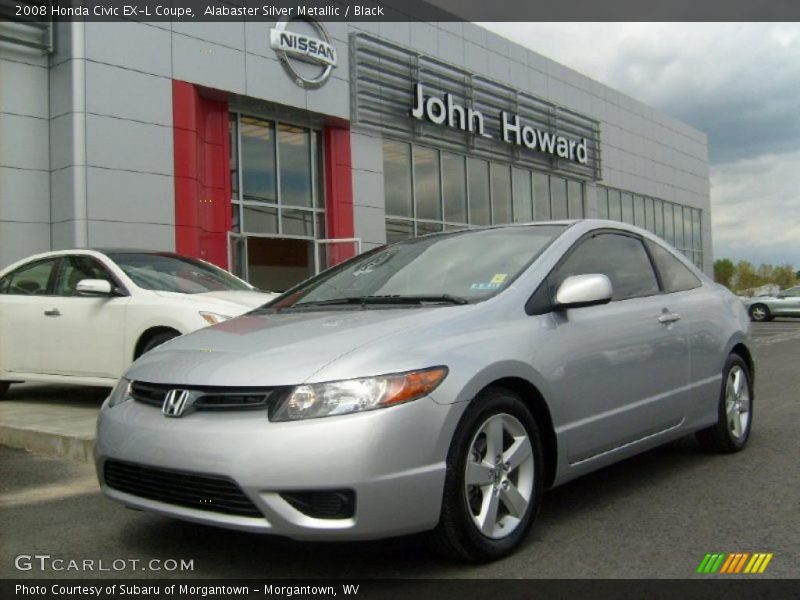 Alabaster Silver Metallic / Black 2008 Honda Civic EX-L Coupe
