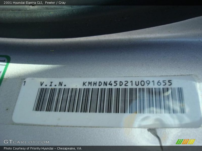 Pewter / Gray 2001 Hyundai Elantra GLS