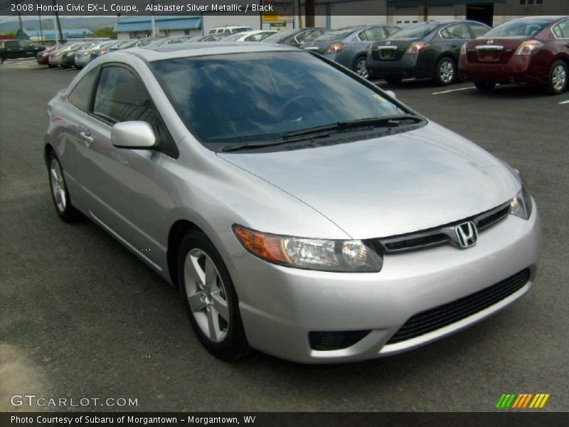 Alabaster Silver Metallic / Black 2008 Honda Civic EX-L Coupe