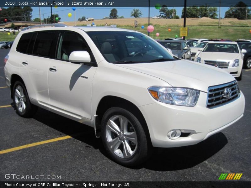 Blizzard White Pearl / Ash 2010 Toyota Highlander Limited