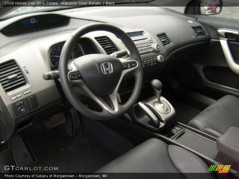 Alabaster Silver Metallic / Black 2008 Honda Civic EX-L Coupe