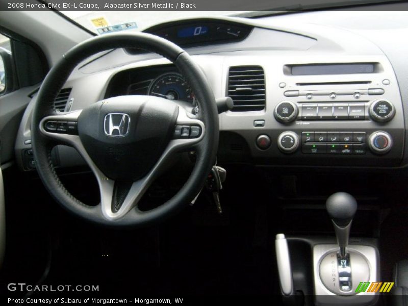 Alabaster Silver Metallic / Black 2008 Honda Civic EX-L Coupe