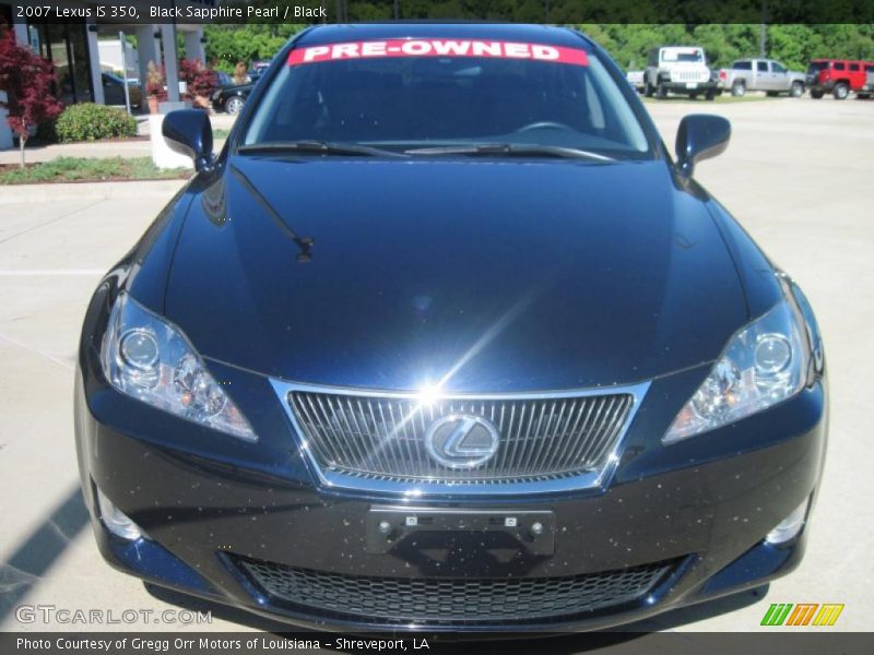 Black Sapphire Pearl / Black 2007 Lexus IS 350