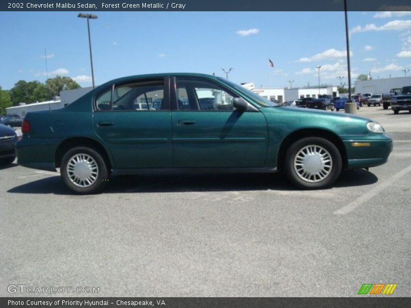 Forest Green Metallic / Gray 2002 Chevrolet Malibu Sedan