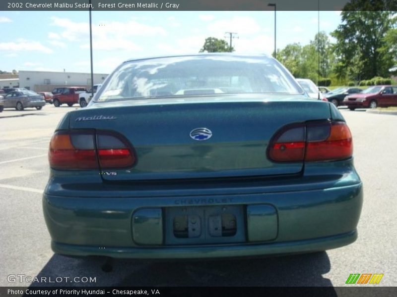 Forest Green Metallic / Gray 2002 Chevrolet Malibu Sedan