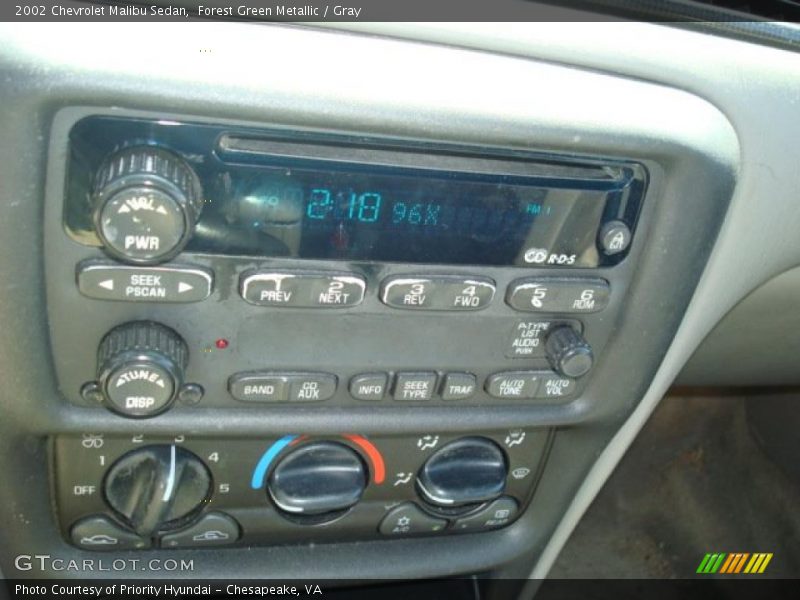 Forest Green Metallic / Gray 2002 Chevrolet Malibu Sedan