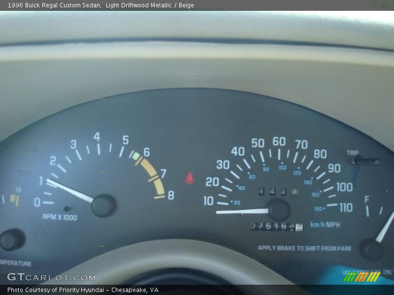 Light Driftwood Metallic / Beige 1996 Buick Regal Custom Sedan