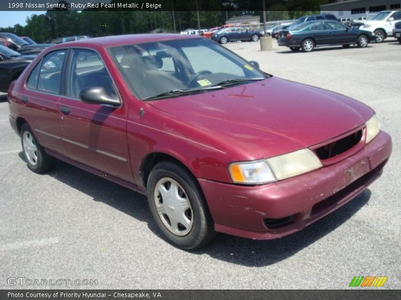 Ruby Red Pearl Metallic / Beige 1998 Nissan Sentra