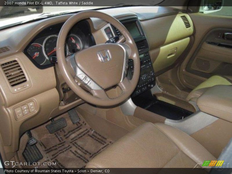 Taffeta White / Saddle 2007 Honda Pilot EX-L 4WD