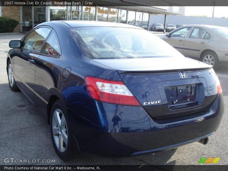Royal Blue Pearl / Gray 2007 Honda Civic EX Coupe