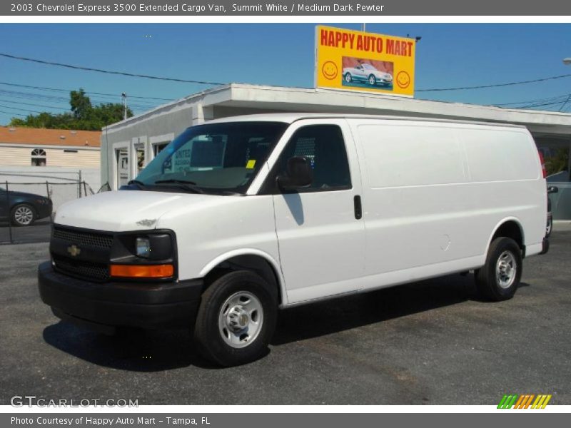 Summit White / Medium Dark Pewter 2003 Chevrolet Express 3500 Extended Cargo Van