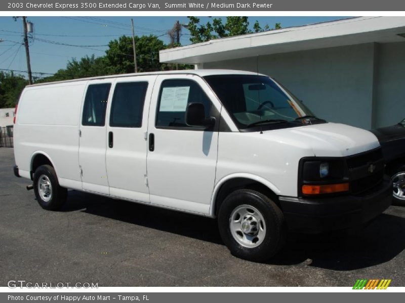 Summit White / Medium Dark Pewter 2003 Chevrolet Express 3500 Extended Cargo Van