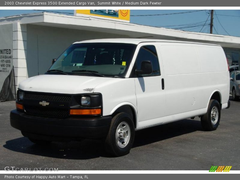 Summit White / Medium Dark Pewter 2003 Chevrolet Express 3500 Extended Cargo Van