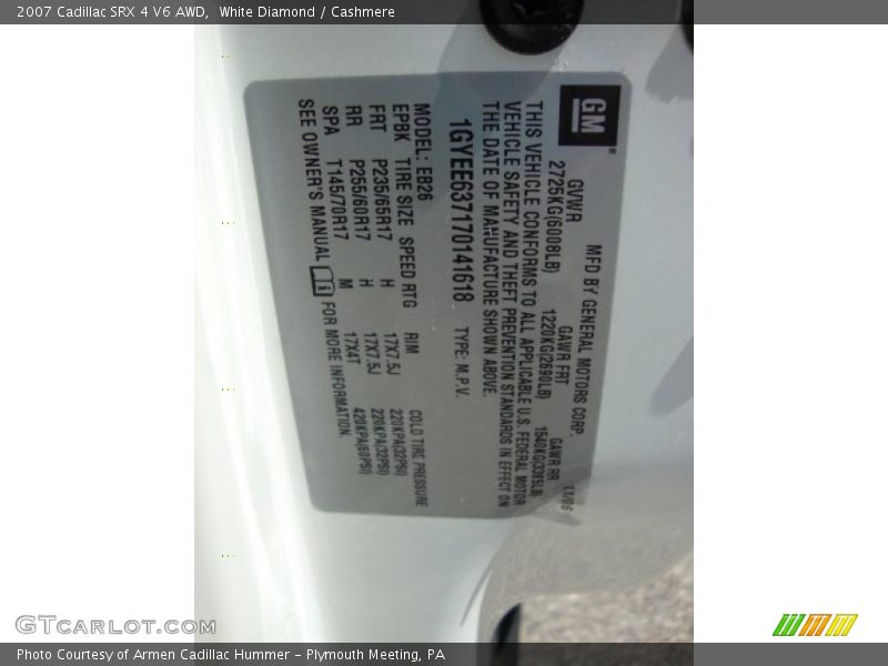 White Diamond / Cashmere 2007 Cadillac SRX 4 V6 AWD