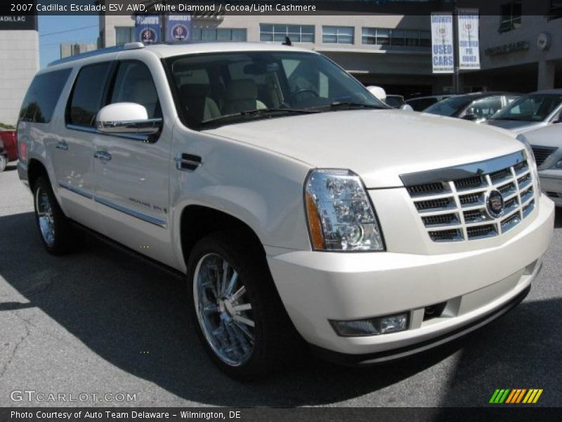 White Diamond / Cocoa/Light Cashmere 2007 Cadillac Escalade ESV AWD