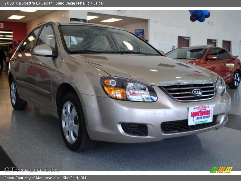Sand Beige Metallic / Beige 2009 Kia Spectra EX Sedan