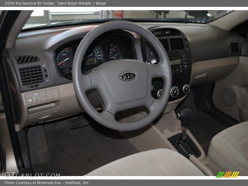 Sand Beige Metallic / Beige 2009 Kia Spectra EX Sedan