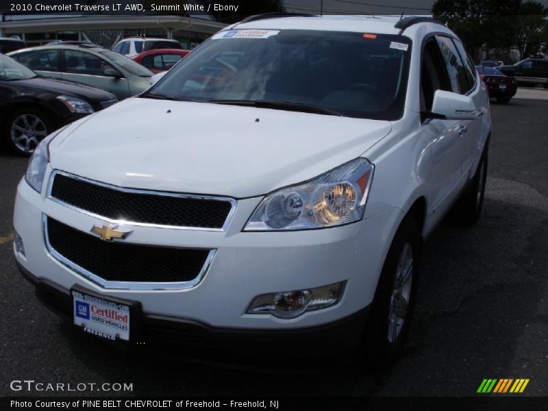 Summit White / Ebony 2010 Chevrolet Traverse LT AWD