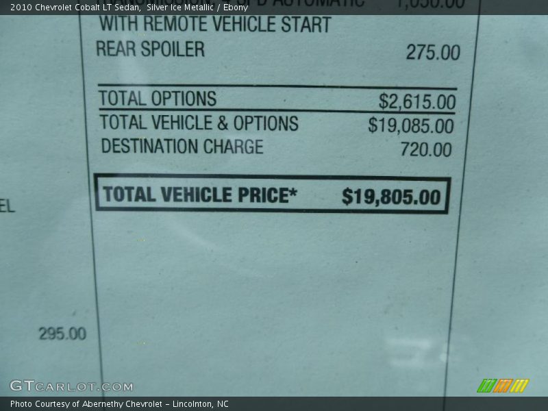 Silver Ice Metallic / Ebony 2010 Chevrolet Cobalt LT Sedan
