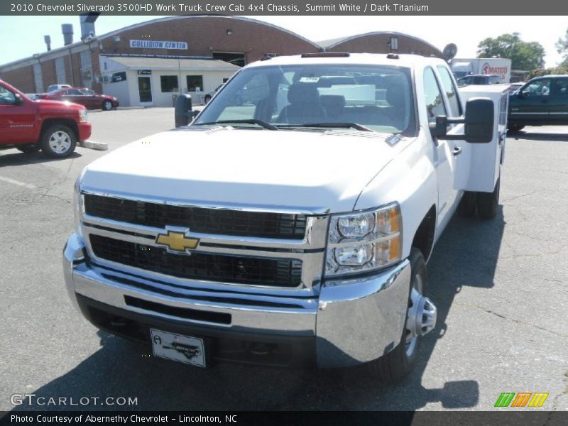 Summit White / Dark Titanium 2010 Chevrolet Silverado 3500HD Work Truck Crew Cab 4x4 Chassis