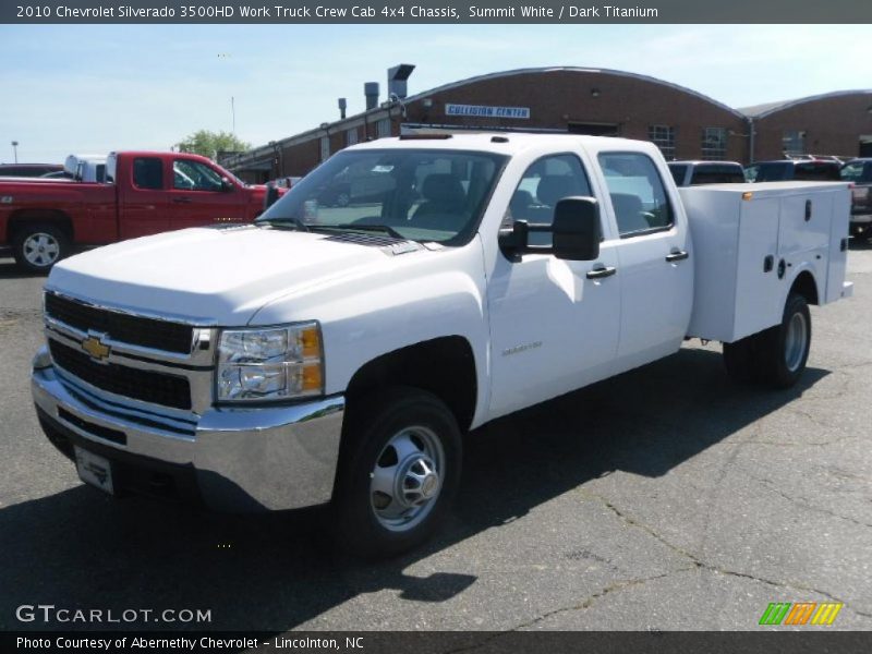 Summit White / Dark Titanium 2010 Chevrolet Silverado 3500HD Work Truck Crew Cab 4x4 Chassis