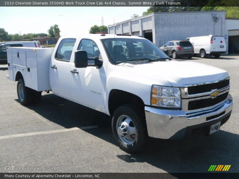 Summit White / Dark Titanium 2010 Chevrolet Silverado 3500HD Work Truck Crew Cab 4x4 Chassis