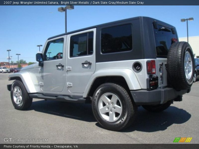 Bright Silver Metallic / Dark Slate Gray/Medium Slate Gray 2007 Jeep Wrangler Unlimited Sahara