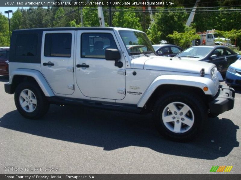 Bright Silver Metallic / Dark Slate Gray/Medium Slate Gray 2007 Jeep Wrangler Unlimited Sahara