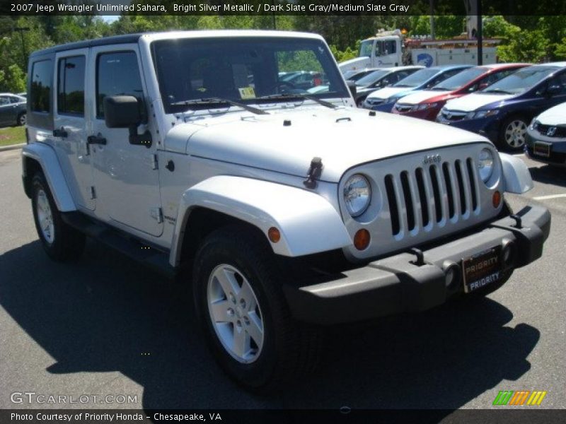 Bright Silver Metallic / Dark Slate Gray/Medium Slate Gray 2007 Jeep Wrangler Unlimited Sahara