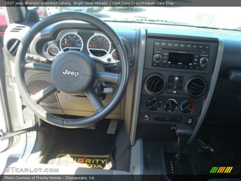Bright Silver Metallic / Dark Slate Gray/Medium Slate Gray 2007 Jeep Wrangler Unlimited Sahara
