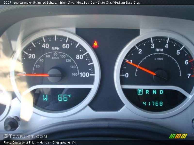 Bright Silver Metallic / Dark Slate Gray/Medium Slate Gray 2007 Jeep Wrangler Unlimited Sahara