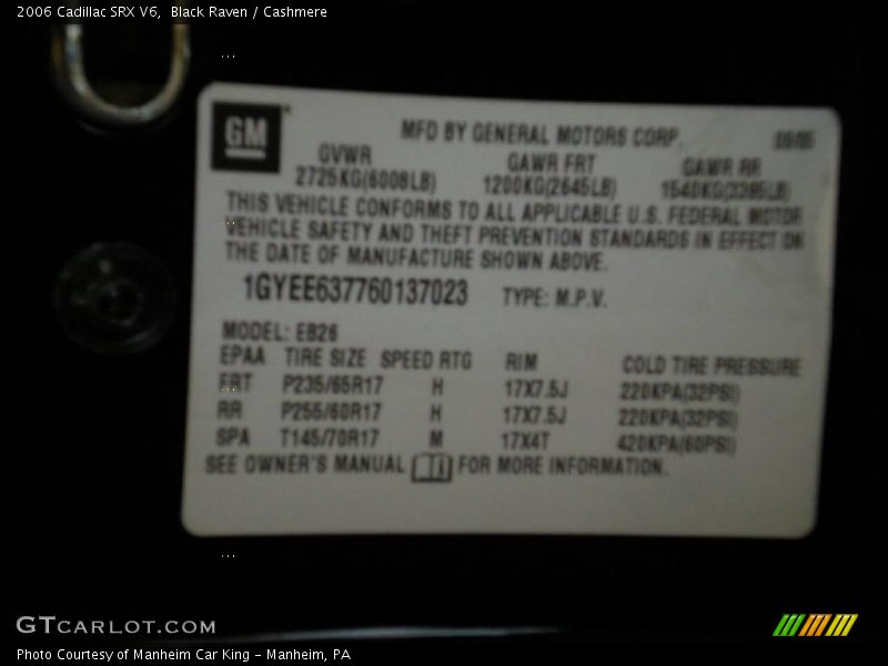 Black Raven / Cashmere 2006 Cadillac SRX V6
