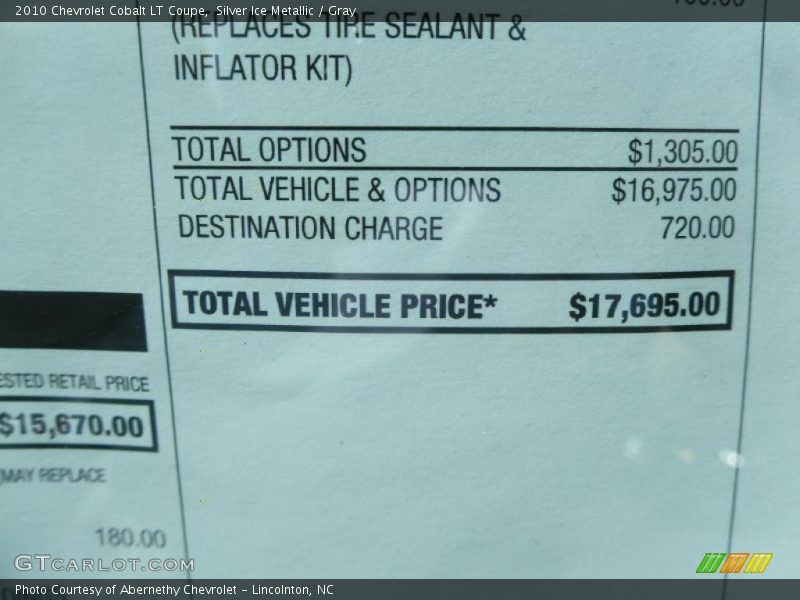 Silver Ice Metallic / Gray 2010 Chevrolet Cobalt LT Coupe