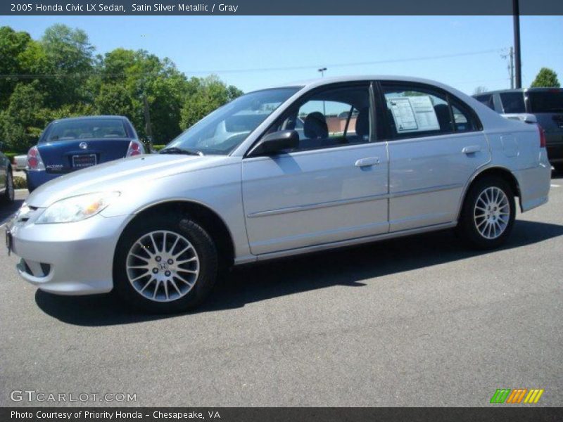 Satin Silver Metallic / Gray 2005 Honda Civic LX Sedan