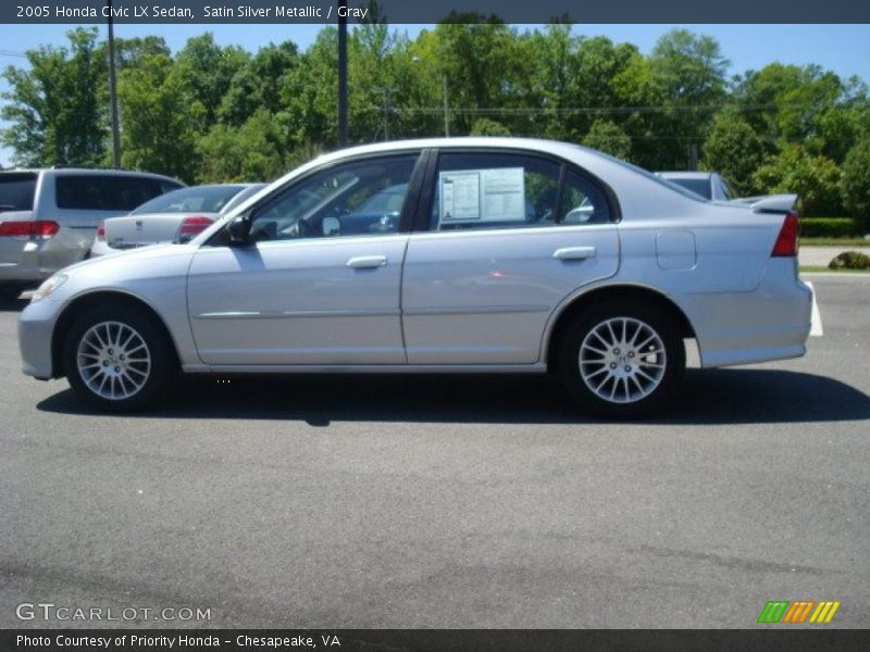 Satin Silver Metallic / Gray 2005 Honda Civic LX Sedan