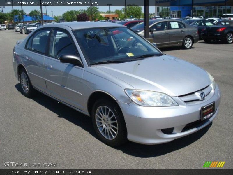 Satin Silver Metallic / Gray 2005 Honda Civic LX Sedan