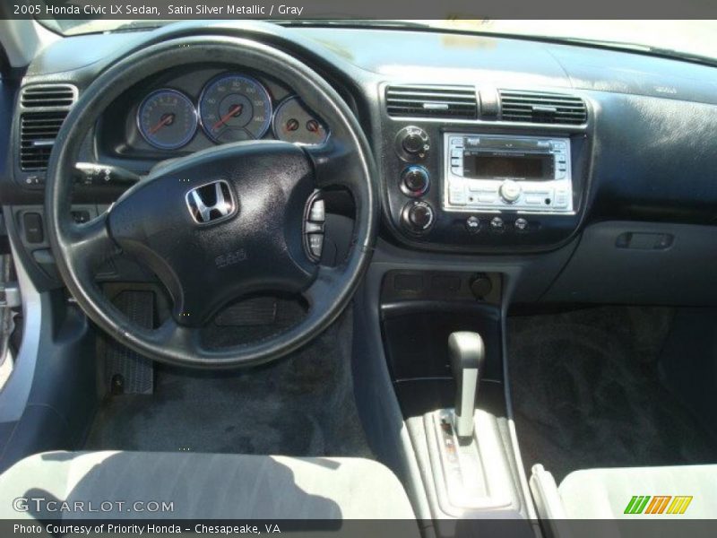 Satin Silver Metallic / Gray 2005 Honda Civic LX Sedan