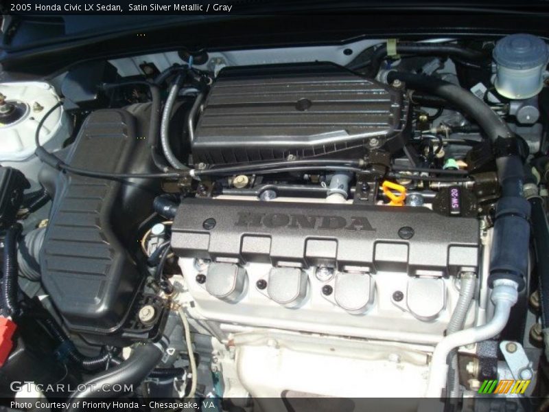 Satin Silver Metallic / Gray 2005 Honda Civic LX Sedan