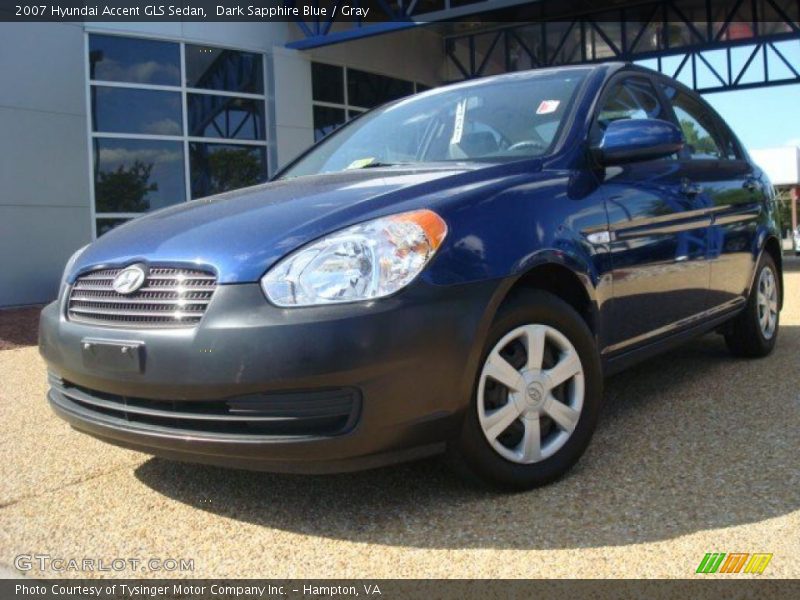 Dark Sapphire Blue / Gray 2007 Hyundai Accent GLS Sedan
