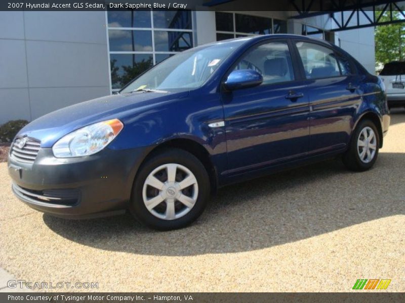 Dark Sapphire Blue / Gray 2007 Hyundai Accent GLS Sedan