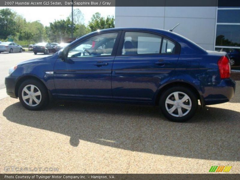 Dark Sapphire Blue / Gray 2007 Hyundai Accent GLS Sedan