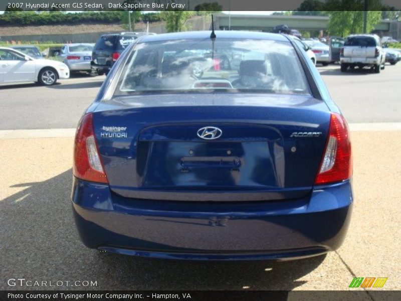 Dark Sapphire Blue / Gray 2007 Hyundai Accent GLS Sedan