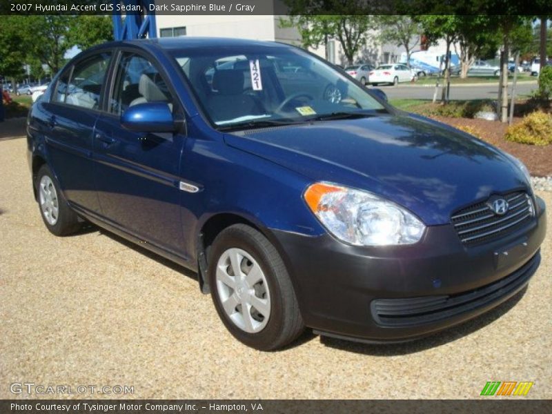 Dark Sapphire Blue / Gray 2007 Hyundai Accent GLS Sedan
