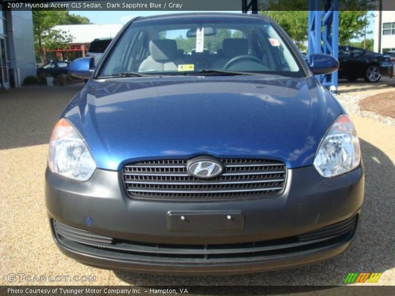 Dark Sapphire Blue / Gray 2007 Hyundai Accent GLS Sedan