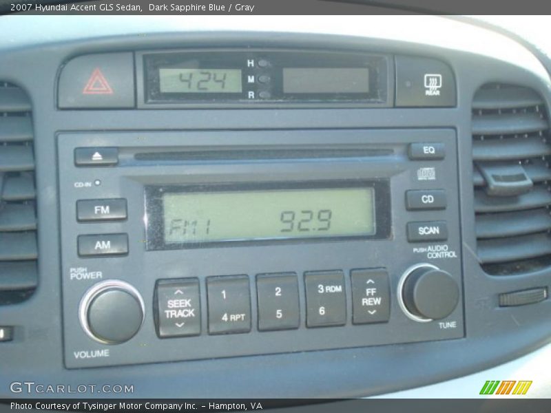Dark Sapphire Blue / Gray 2007 Hyundai Accent GLS Sedan