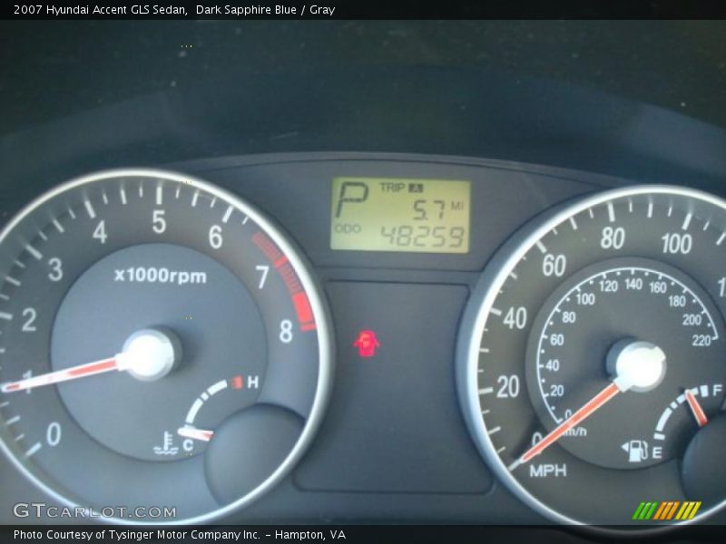Dark Sapphire Blue / Gray 2007 Hyundai Accent GLS Sedan