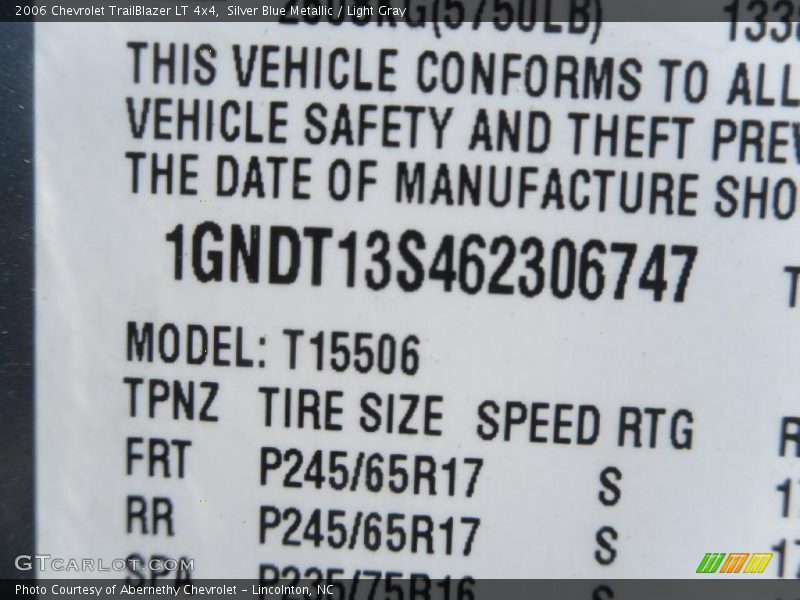 Silver Blue Metallic / Light Gray 2006 Chevrolet TrailBlazer LT 4x4